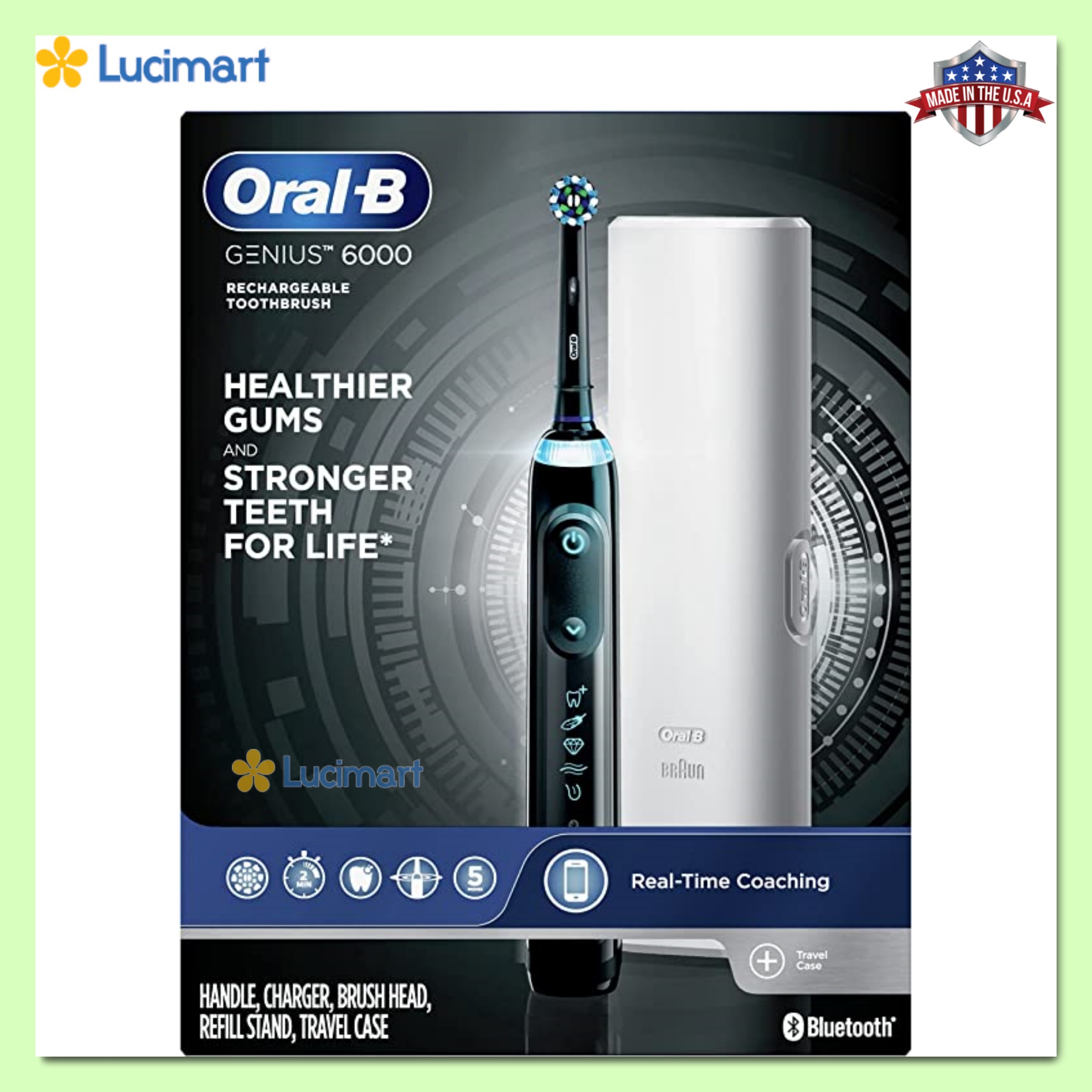 [HCM]Bàn chải điện Oral-B Pro 6000 Smart Series Power Rechargeable Electric Toothbrush [Hàng Đức]