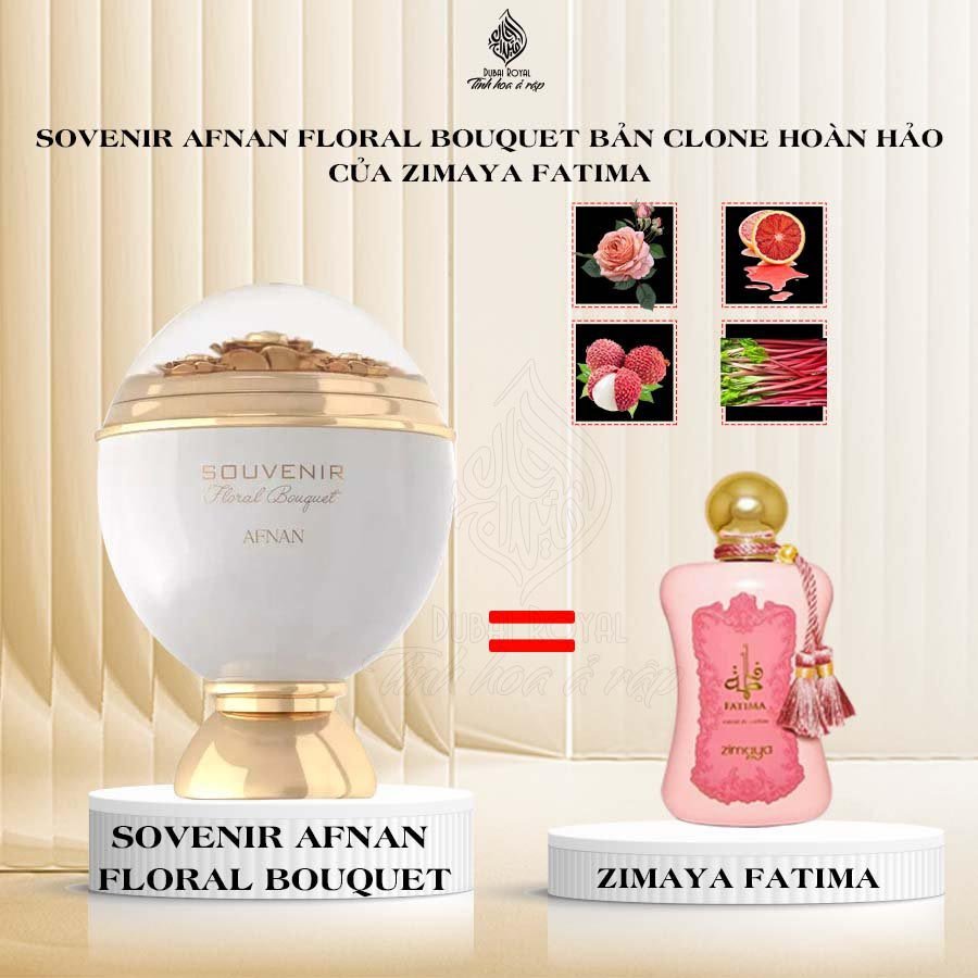 Nước hoa Dubai Afnan Souvenir Floral Bouquet dành cho nữ hương thơm tươi mát ngọt ngào