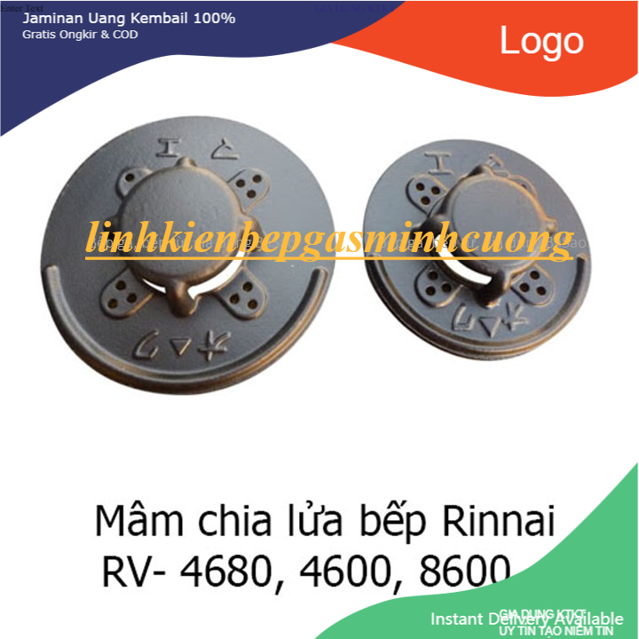 [ GIA DỤNG KTKT ] Bộ Mâm Chia Lửa Chính Hãng (Pép Chia Lửa - Đầu Đốt - Chén Đồng) Bếp Gas Rinnai RV-4600, RV-4680, RV-8600FE...