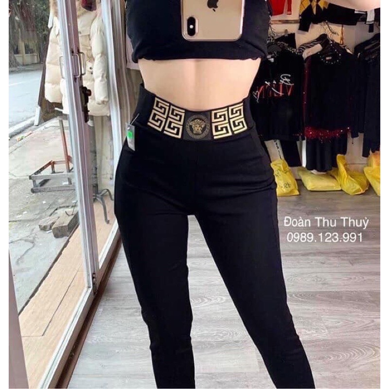 Quần Legging Cạp Chun Bản To Nữ -legging versace