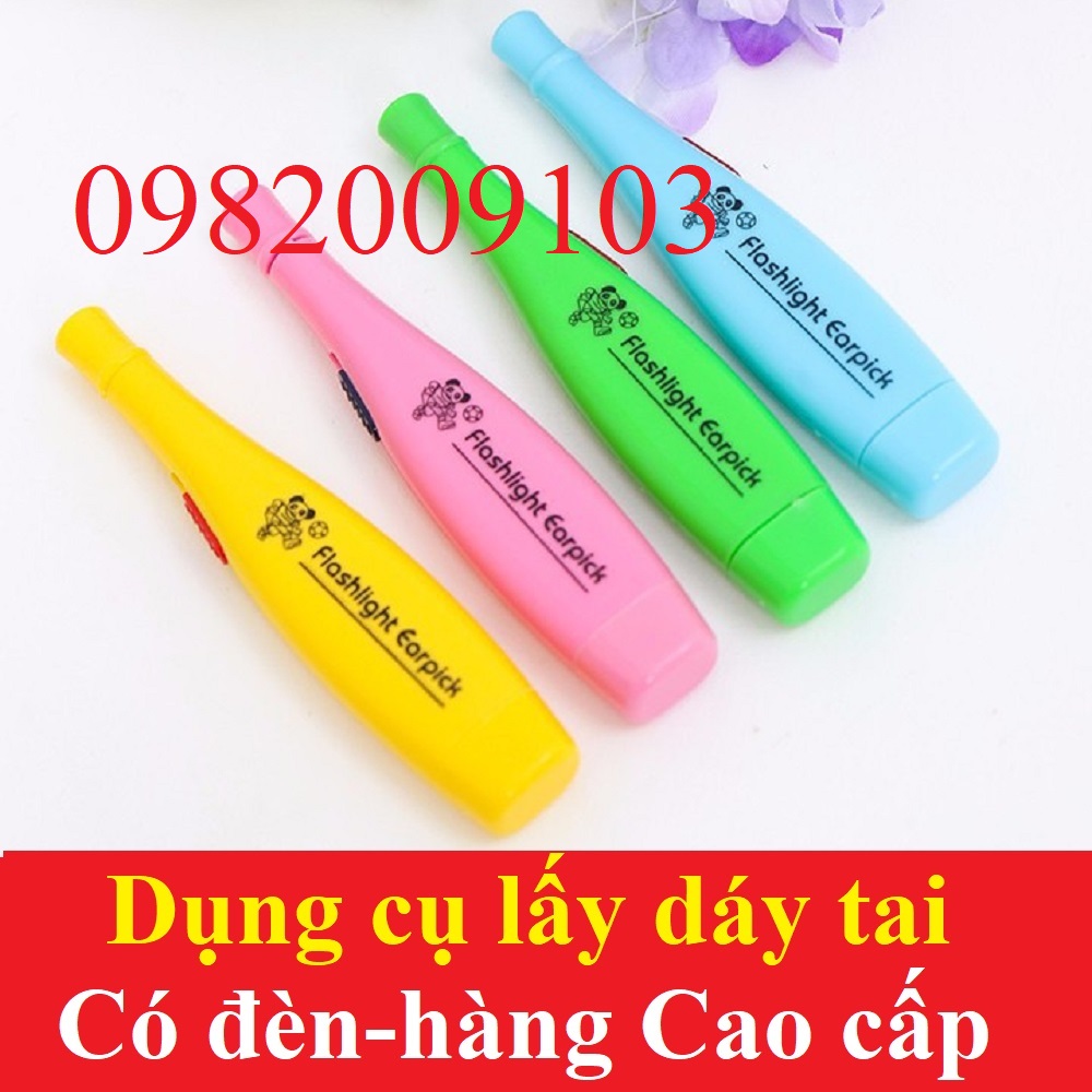 Bộ dụng cụ lấy dáy ráy tai có đèn led siêu sáng đầu silicon cao cấp  an toàn cho bé