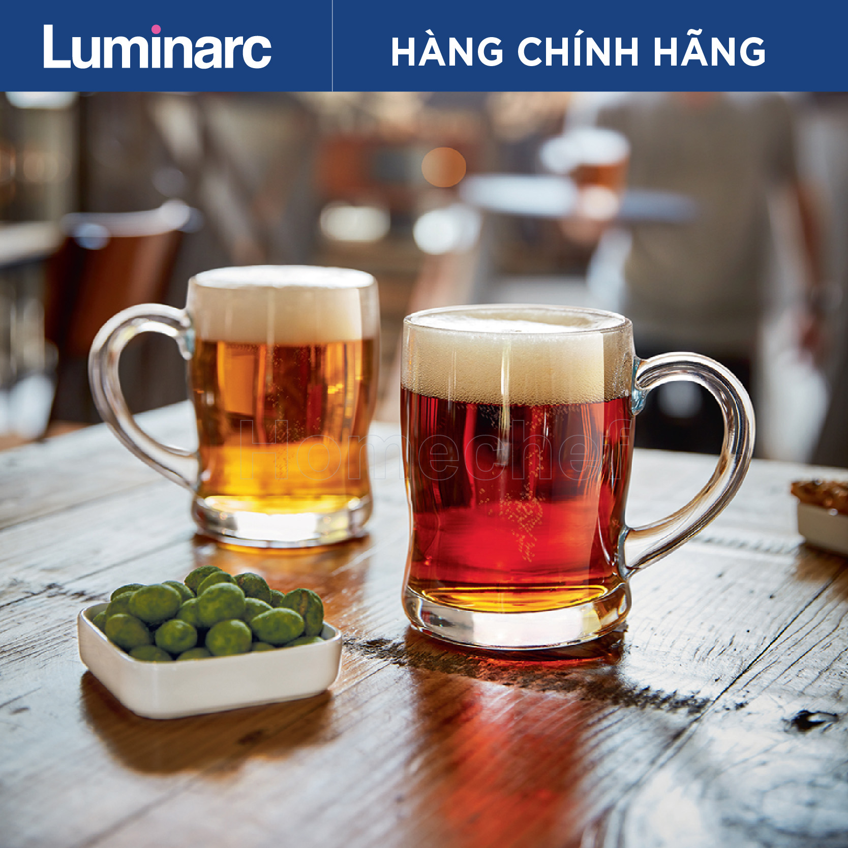 Cốc bia Luminarc Benidorm có quai 450ml, thủy tinh cao cấp, an toàn cho sức khỏe - G2616/15710
