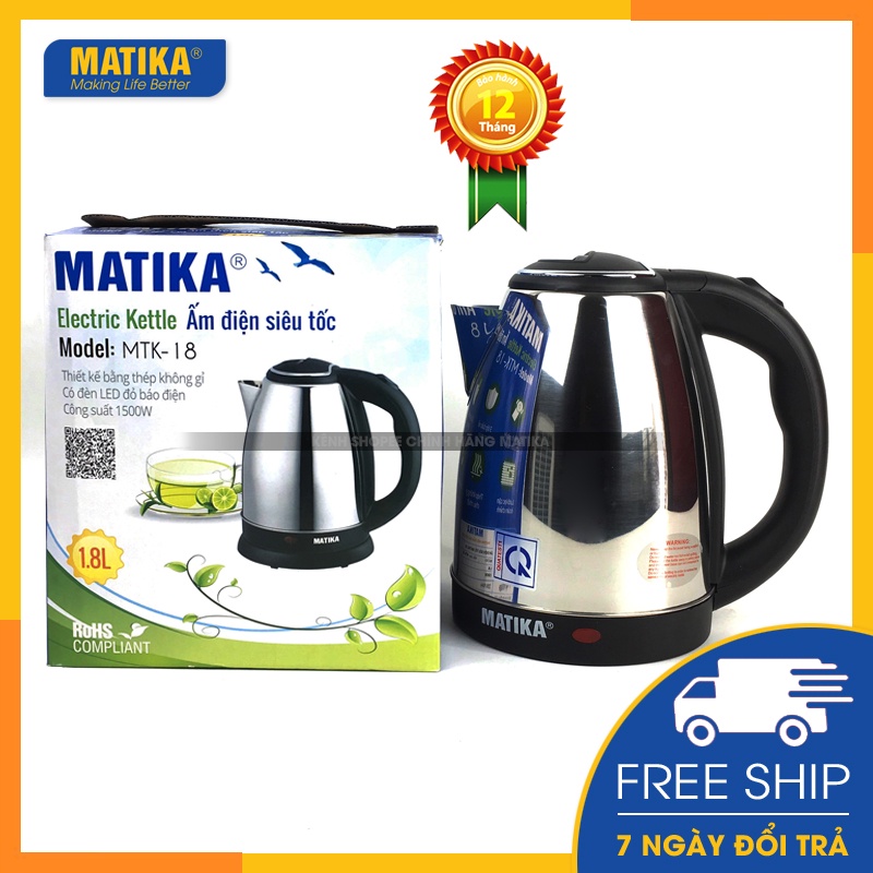 Ấm siêu tốc matika inox 1.8l mtk-18