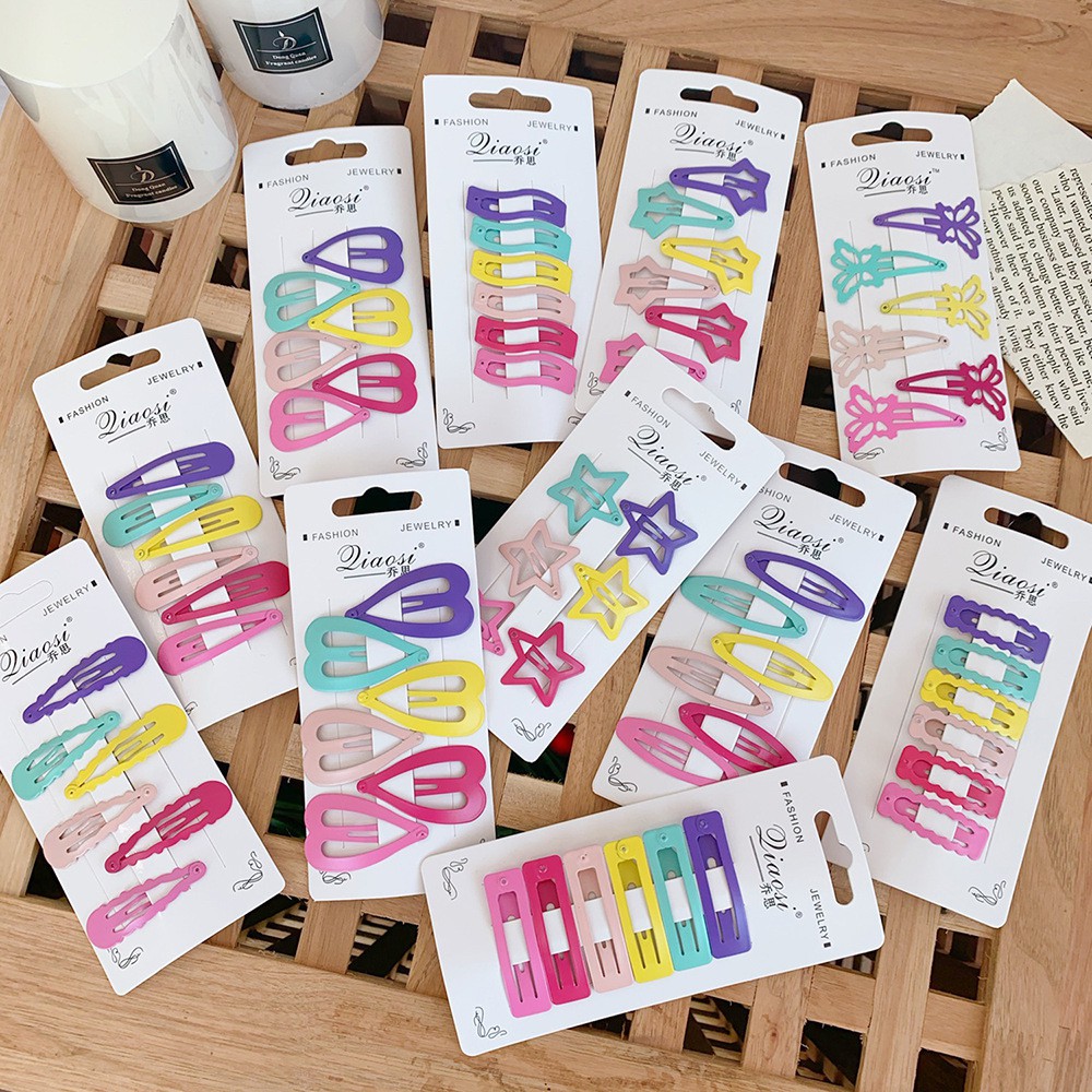 Set 6 kẹp tóc nhiều màu đáng yêu cho mẹ và bé