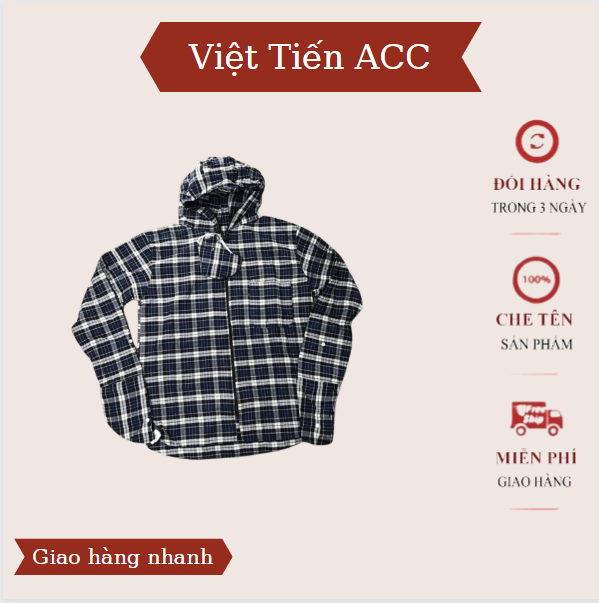 Áo chống nắng nam 2 lớp chất liệu vải thô kaki mềm thấm hút mồ hôi,họa tiết kẻ caro,chống nắng rất tốt,thích hợp làm áo khoác ngoài rất tiện khi đi đường Freesize 50-75kg AC-84 Việt Tiến