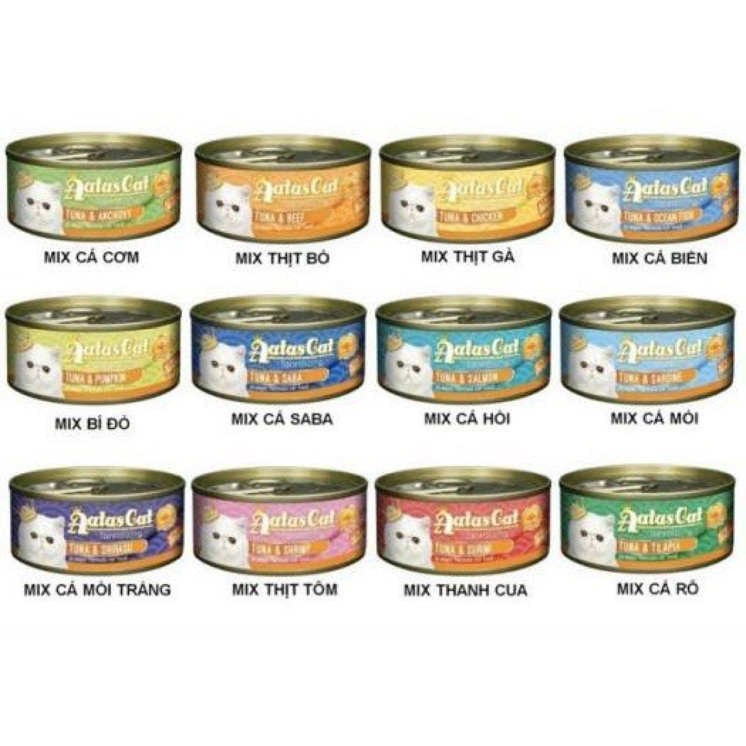 Pate cho mèo Aatas Cat nhiều vị lon 80gr - Punpun Petshop