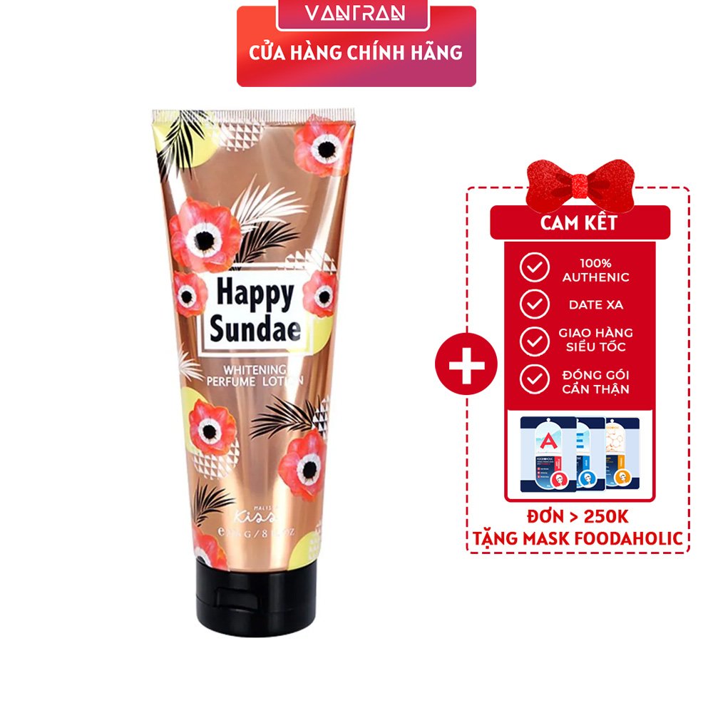 Sữa dưỡng thể trắng da,hương nước hoa Malissa Kiss Happy Sundae 226g Thái Lan
