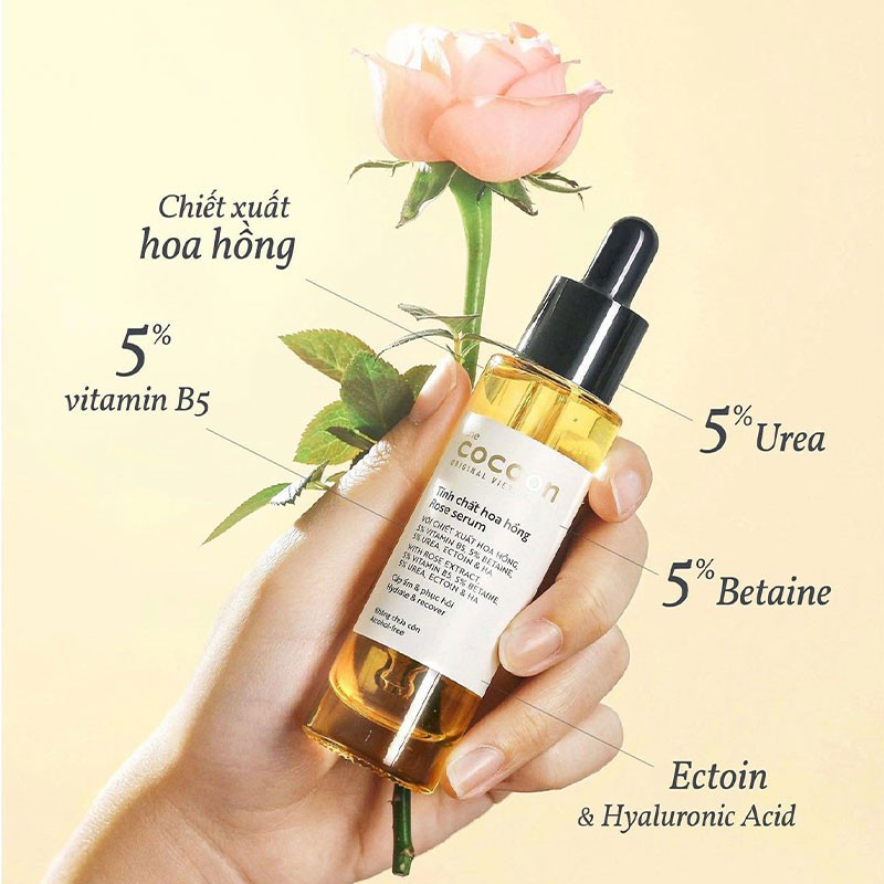  Serum Cocoon Tinh Chất Cocoon Cấp Nước & Cấp Ẩm Sâu Từ Hoa Hồng 30ml Hasaki Sản Phẩm Chính Hãng 