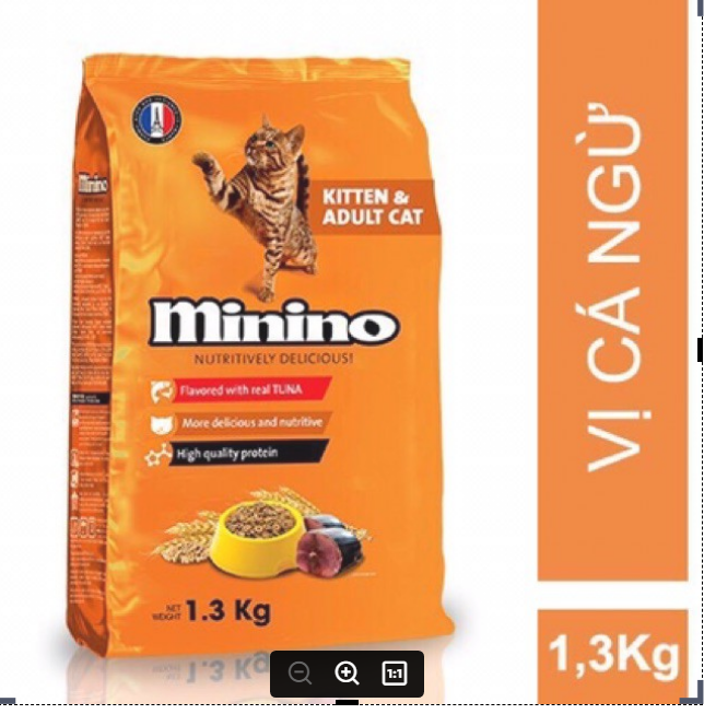 Hạt Thức ăn dành cho mèo vị cá ngừ  MININO TUNA 1.3kg
