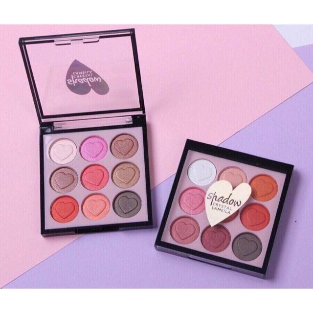 Bảng Màu Mắt Hộp Phấn Mắt 9 ô Màu - LAMEILA TRÁI TIM EYE SHADOW ÁNH NHŨ LẤP LÁNH