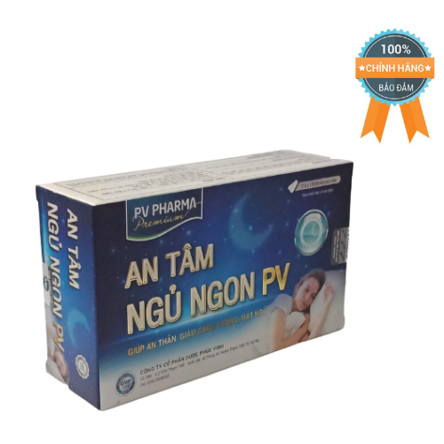 Viên uống ngủ ngon An Tâm Ngủ Ngon PV giúp an thần, hỗ trợ giảm căng thẳng, suy nhược thần kinh, hỗ trợ giảm các triệu chứng lo âu, hồi hộp - Hộp 50 viên