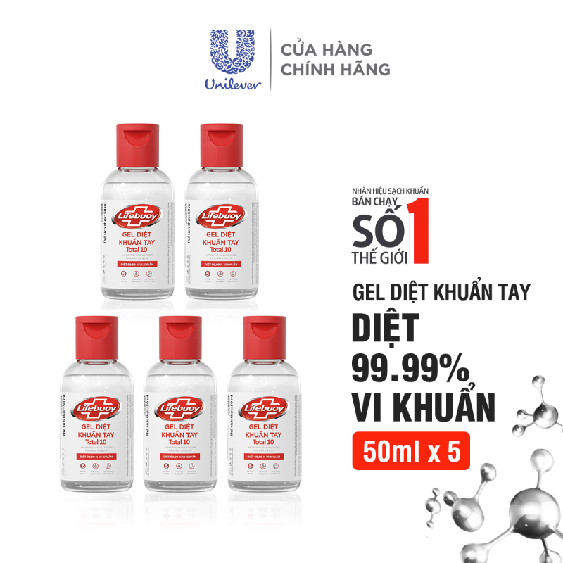 Combo 5 chai GEL rửa tay khô LIFEBOUY chai 50ml