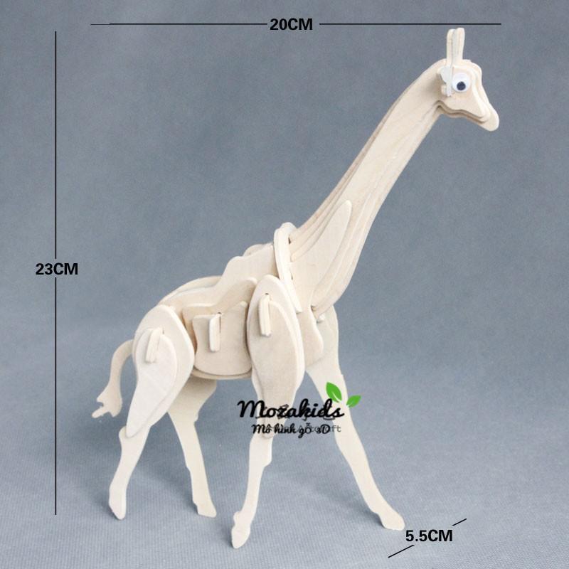Mô hình lắp ráp gỗ 3d con hươu cao cổ