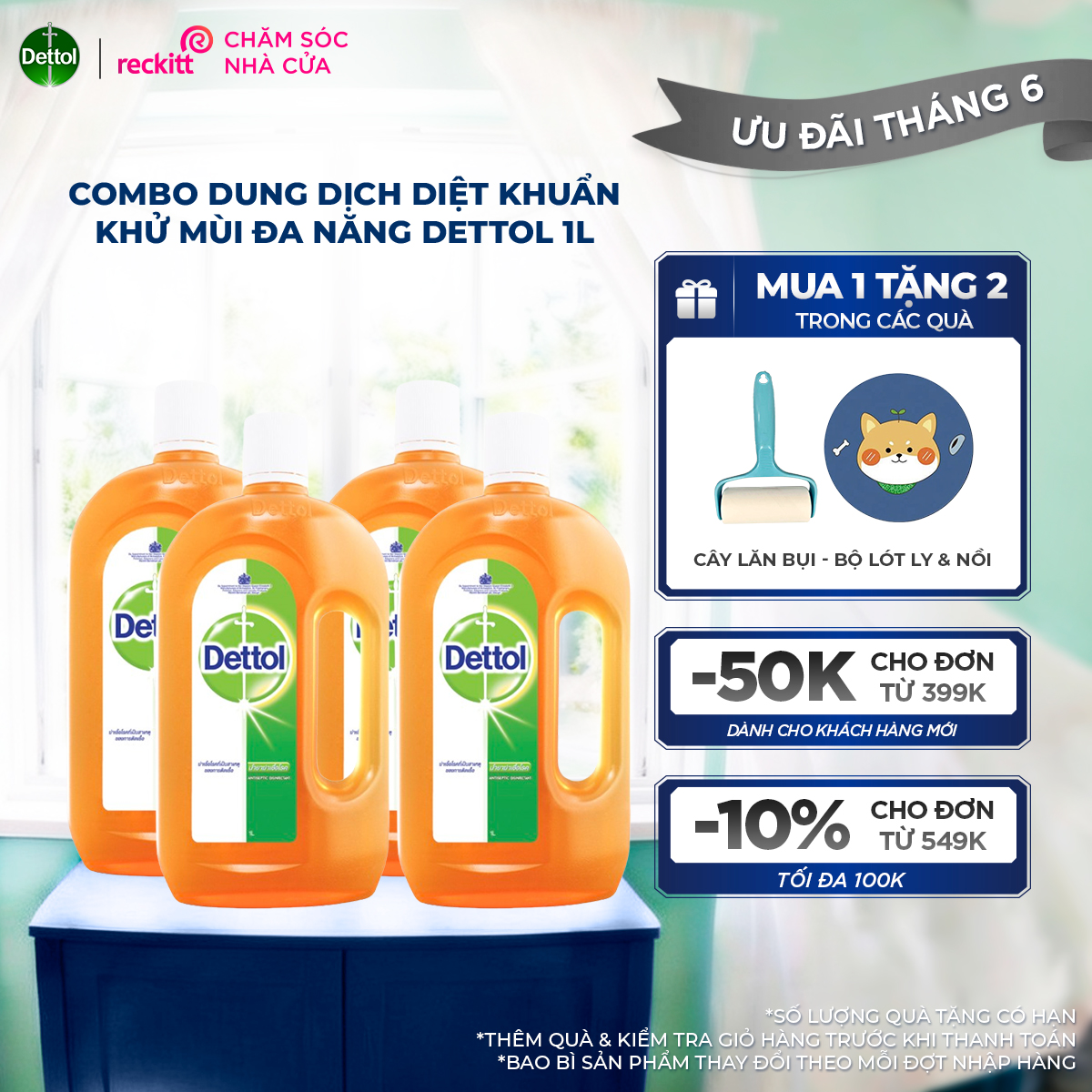 [Chọn Loại] Combo Dung Dịch Diệt Khuẩn Nhà Cửa Đa Năng & Khử Mùi Dettol Tiết Kiệm