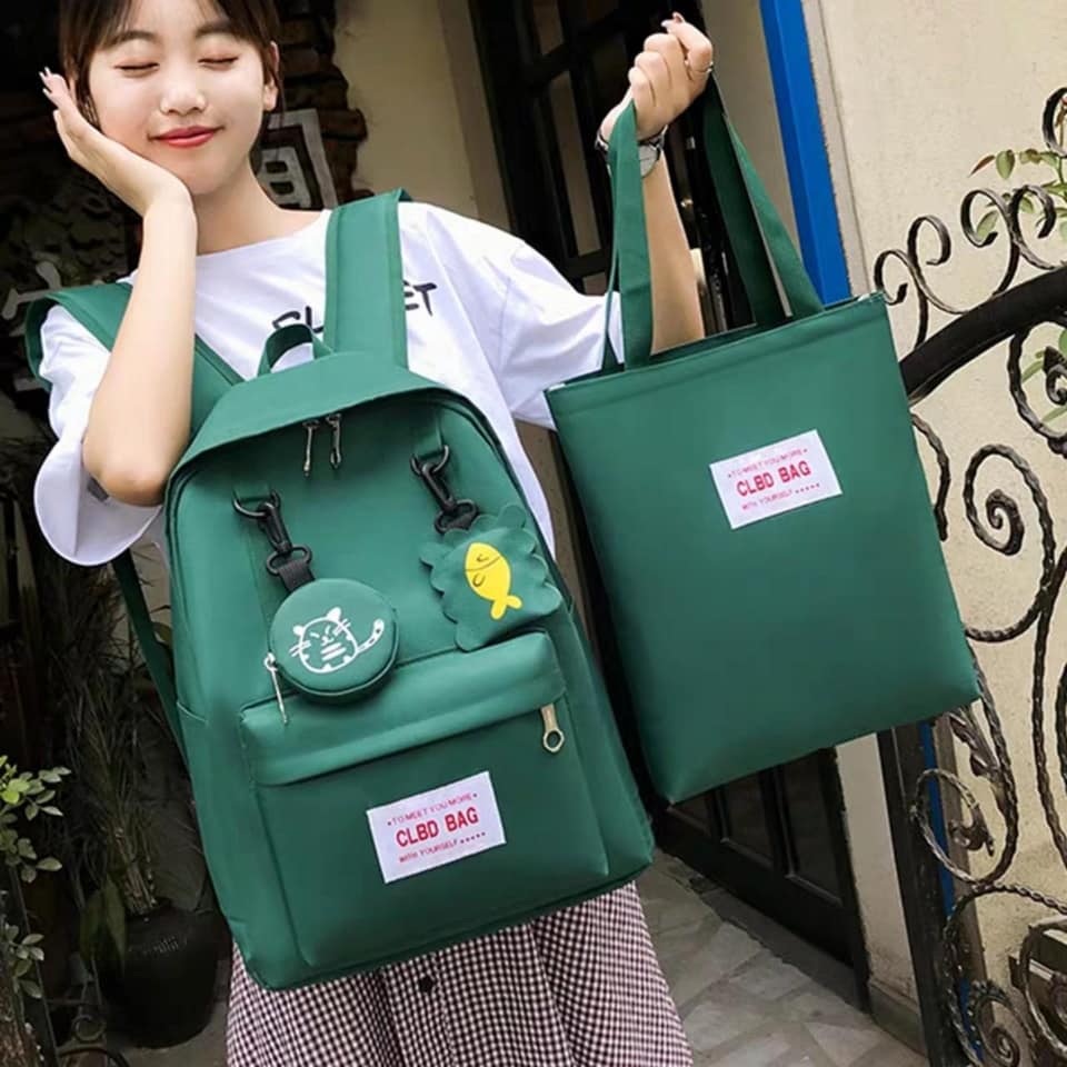 Combo 4 món balo kèm túi ví thời trang cao cấp thiết kế tỉ mĩ hợp thời trang