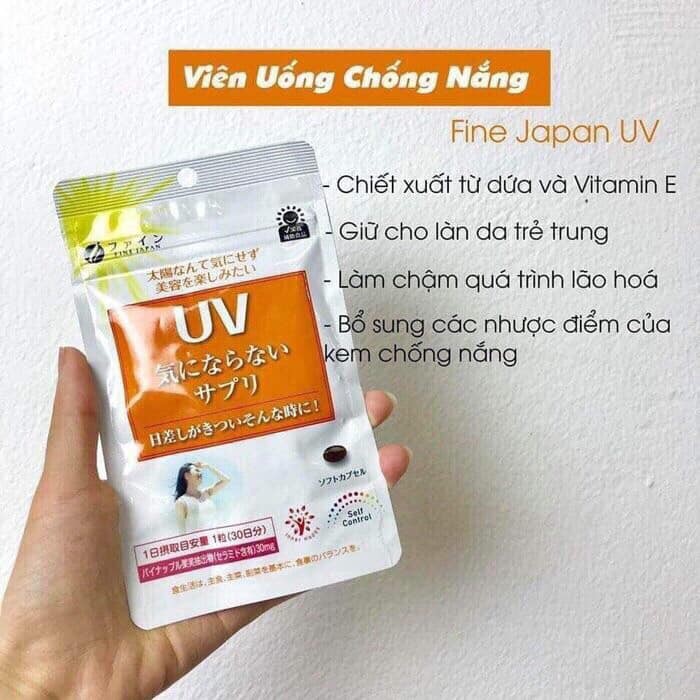 Viên Uống Chống Nắng Uv Fine Nhật Bản 30 Viên, Uv Fine Japan