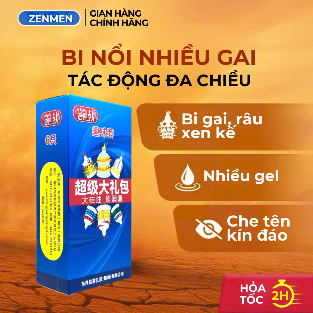 Bao Cao Su Gân Siêu Gai Runbo - Hộp 6 Cái