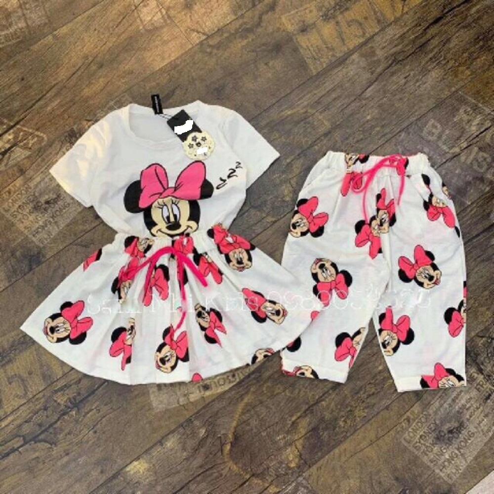 BỘ QUẦN ÁO CHUỘT MICKY CHO BÉ GÁI