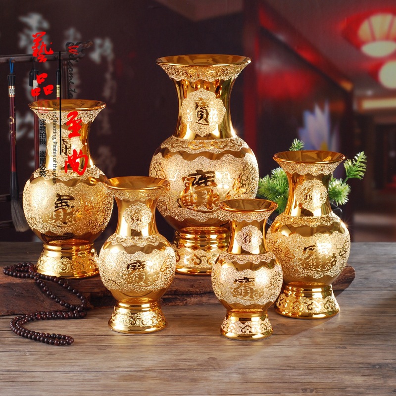 Bình hoa kim sa gốm sứ thờ cúng bình cắm bông