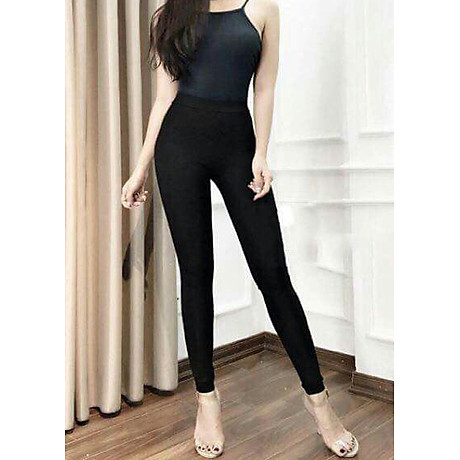Quần legging warm màu đen mềm mại