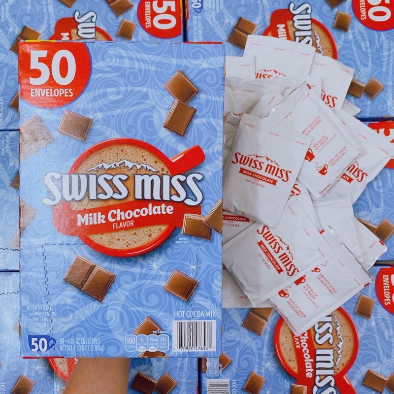 HSD 6/2026 - Bột Cacao Sữa Swiss Miss Hộp 50 Gói 1.95kg