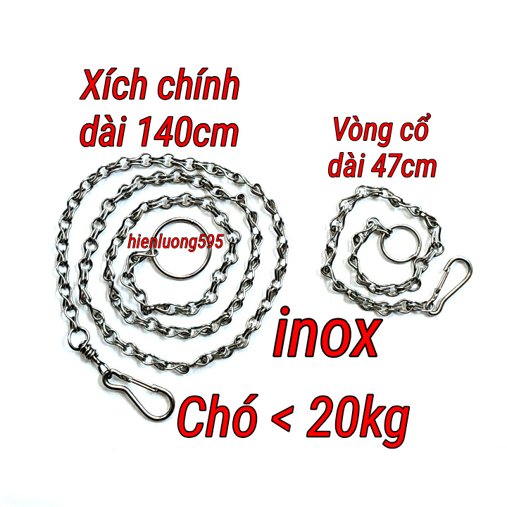 Xích chó inox size trung