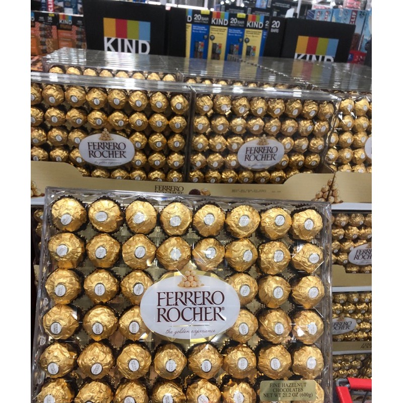 Socola Hạt Dẻ Ferrero Rocher Hazelnut Chocolates 600g (48v) (Hộp)