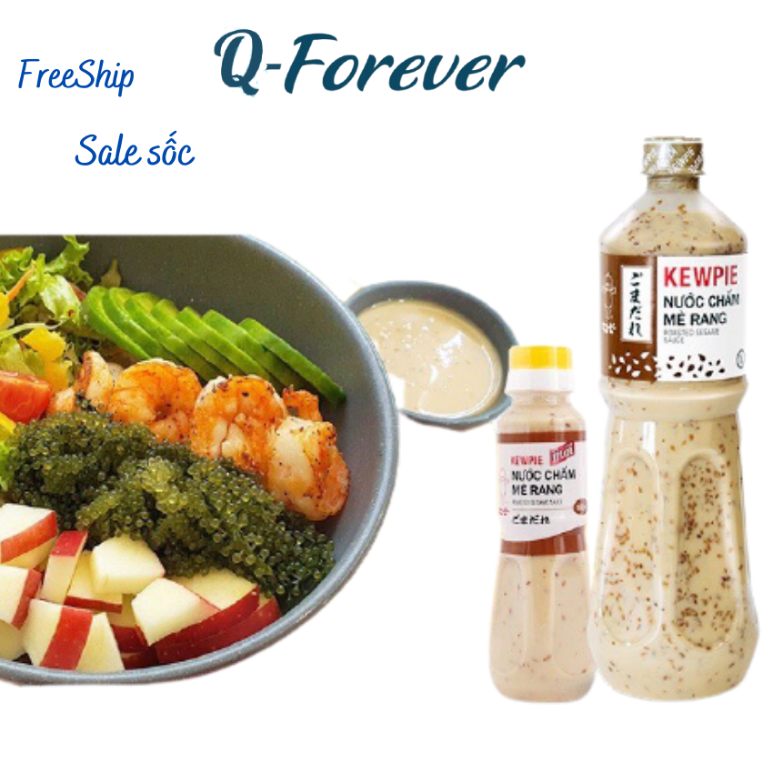 Nước chấm sốt mè rang kewpie chai lớn 1lít . q-forever .trẻ ăn rau nhiều hơn -cho món rau &rong nho thêm phần ngon