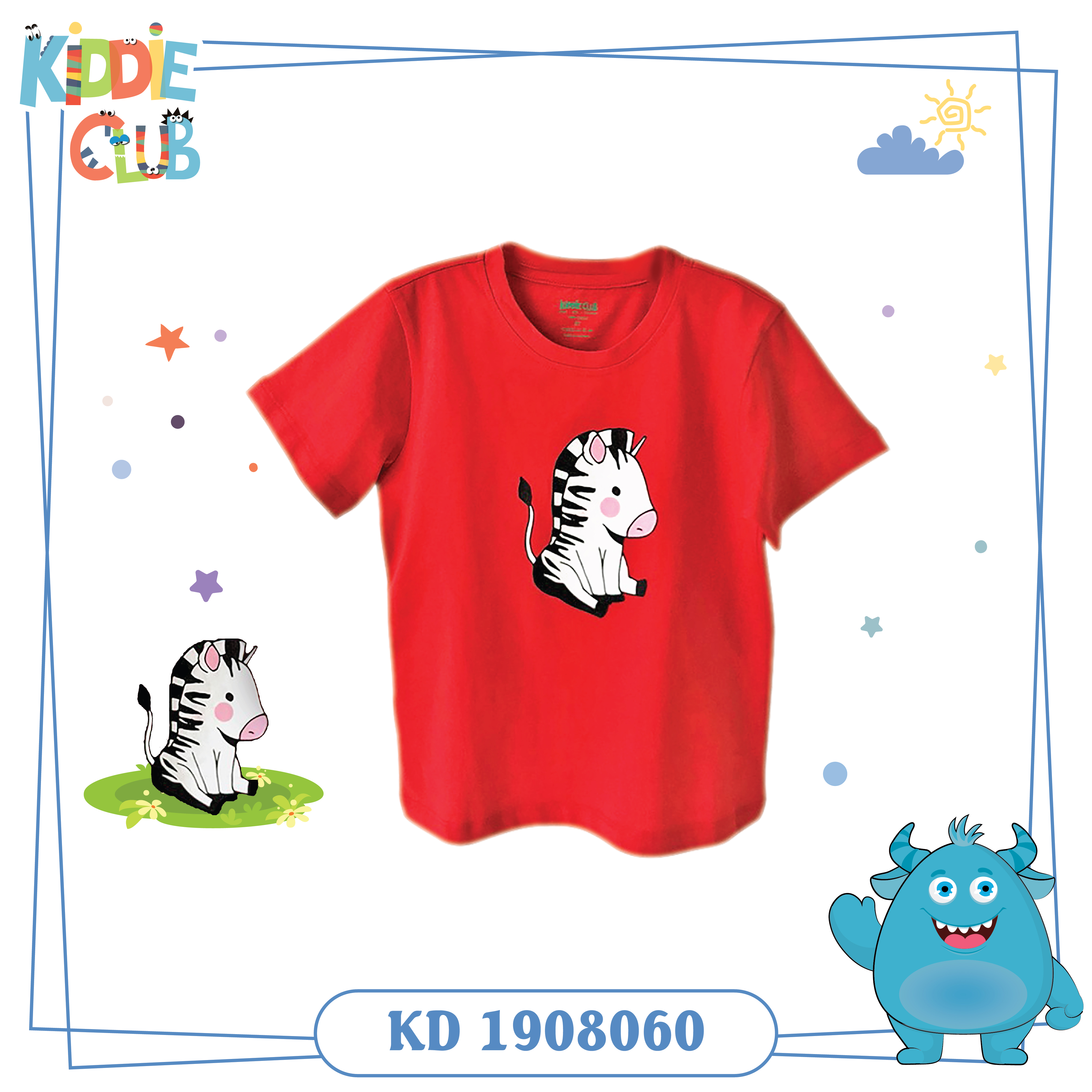 Áo phông in hình ngựa vằn bé trai kd1906060