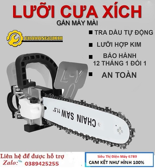Lưỡi cưa xích gắn máy cầm tay, Cưa ghỗ cưa cây , tra dầu tự động