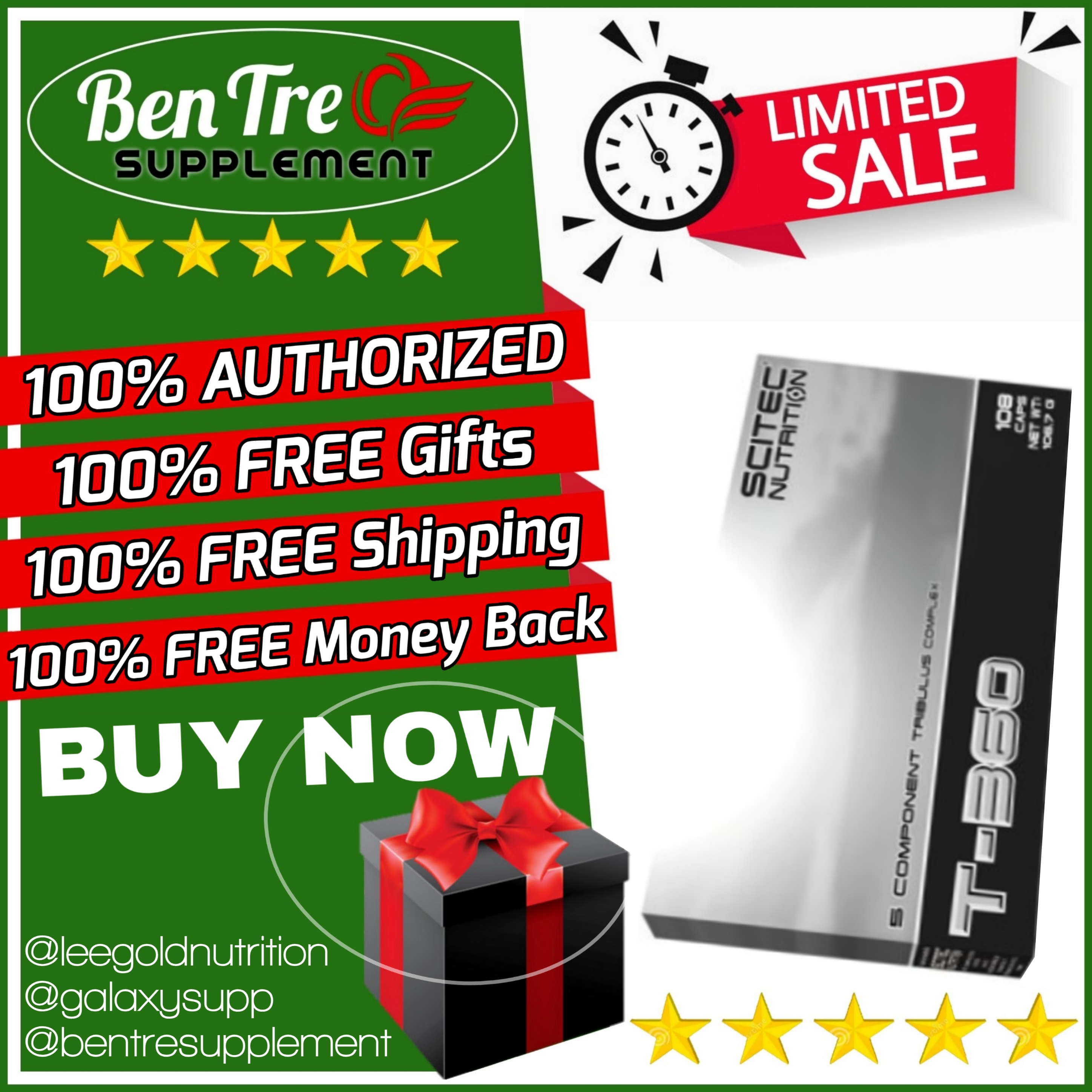 Scitec T360 Tăng Testosterone Tăng Cơ Bắp Tăng Sức Mạnh 108 Viên