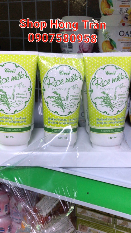 Lốc 6 tuýp sửa rửa mặt gạo civic rice milk 180ml