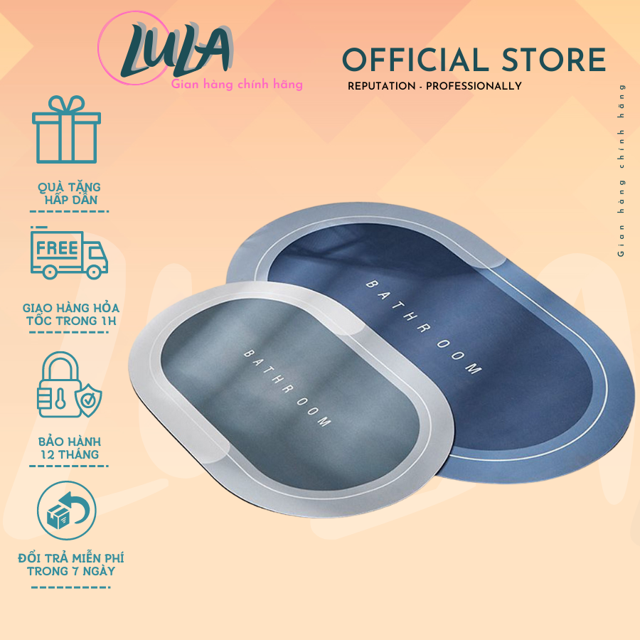 Thảm lau chân silicon hút nước siêu thấm, bề mặt thấm hút tốt, đế cao su chống trơn trượt, phù hợp với nhu cầu của mọi gia đình