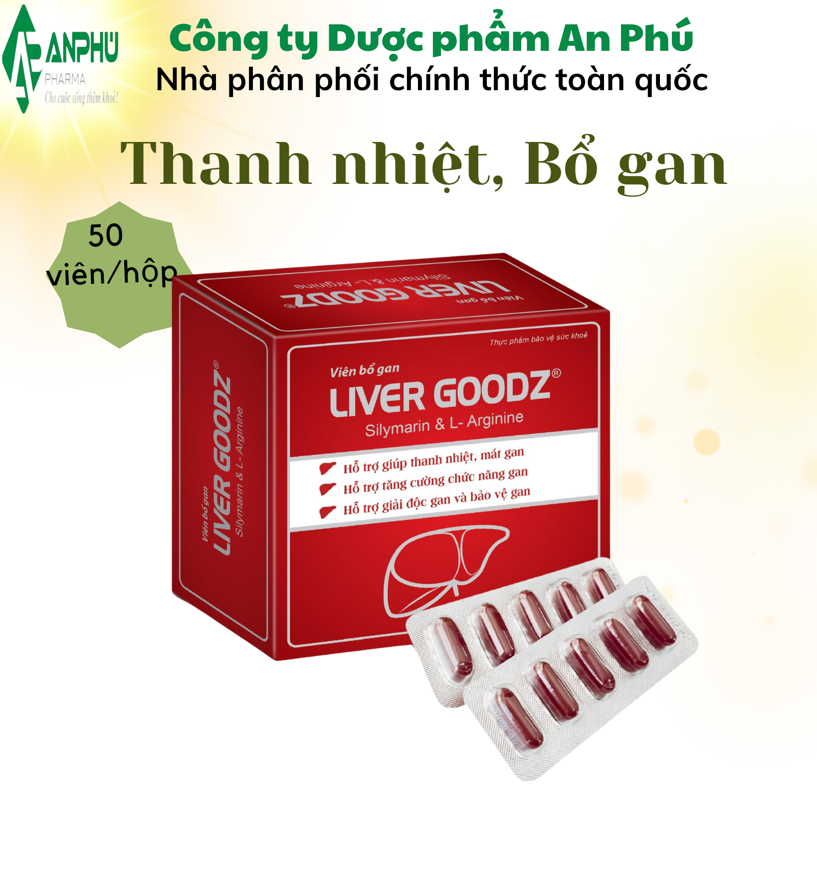Viên bổ gan LIVER GOODz - Thanh nhiệt, Giải độc, Mát gan, Tăng cường chức năng gan, Bảo vệ tế bào gan