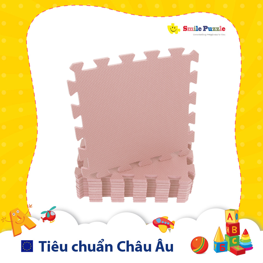 [COMBO] Thảm xốp KHÔNG MÙI cho bé - chữ số Pastel (Hồng Phấn) + đơn màu Pastel (20 miếng, kích thước 1,2mx1,5m) Smile Puzzle - KHÔNG MÙI CHUẨN CHÂU ÂU