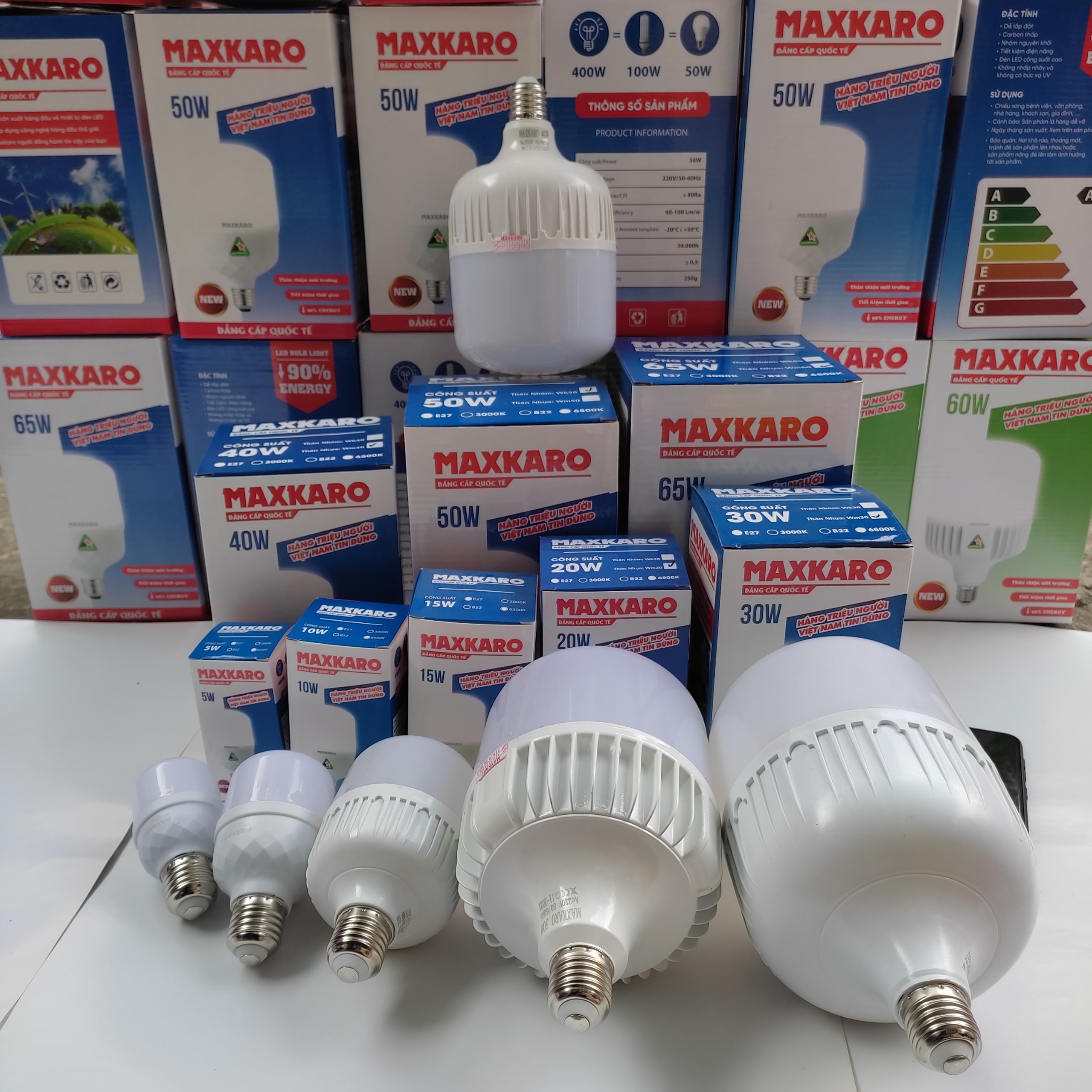 Bóng đèn led dạng trụ siêu sáng 5w/10w/15w/20w/30w/40w/50w