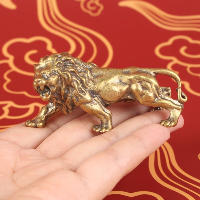Tượng đồng phong thuỷ hình sư tử mini thích hợp để bàn
