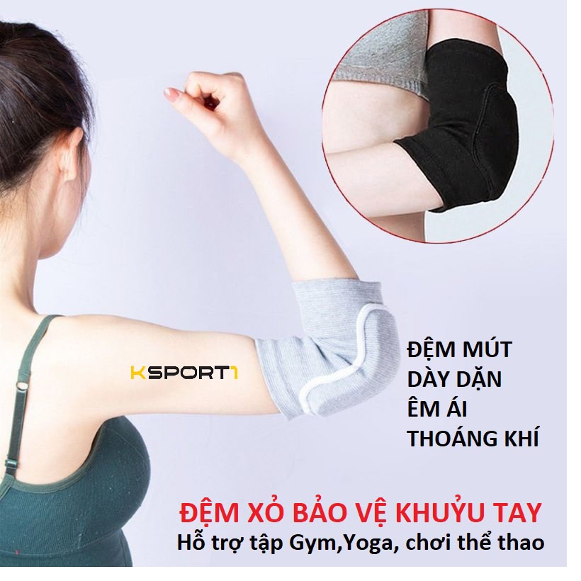 Đai Xỏ Khuỷu Tay, Băng Bảo Vệ Khuỷu Tay Đệm Mút Hỗ Trợ Tập Gym, Yoga