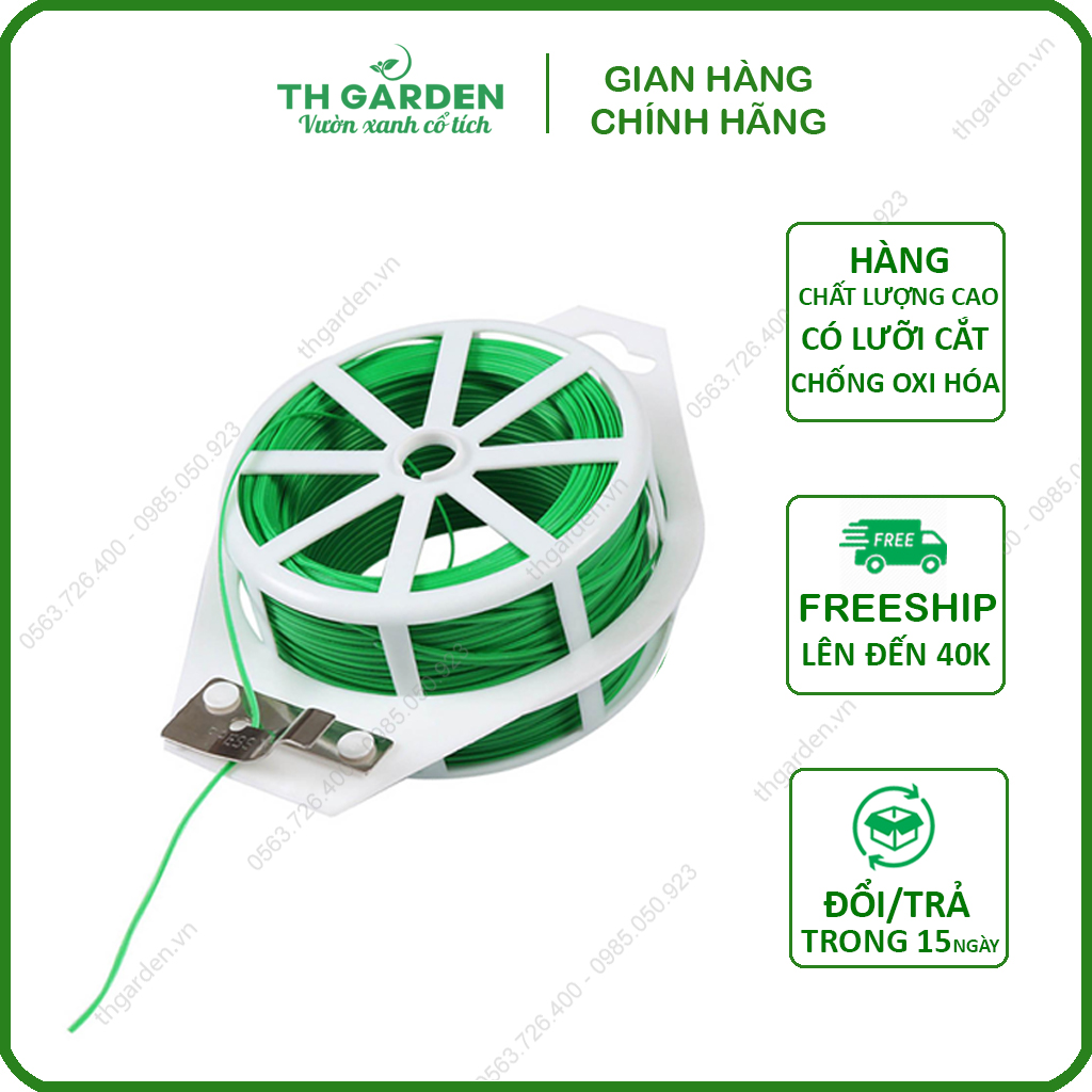 Dây Buộc Kẽm Bọc Nhựa PP - Đa Năng Dùng Buộc, Uốn Cành - Chống Oxi Hóa - Có Lưỡi Cắt Tự Động Tiện Lợi