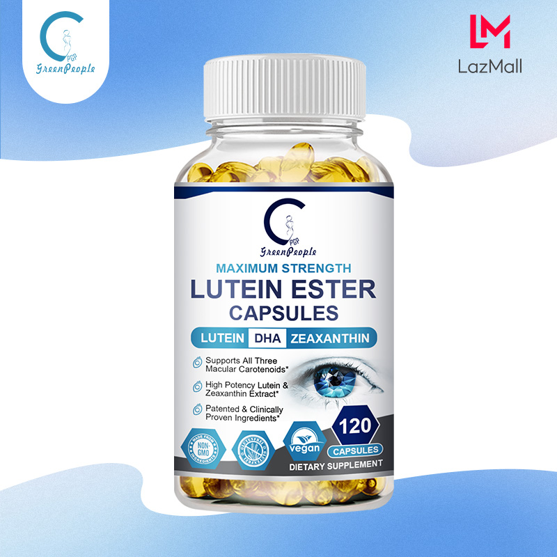 GPGP GreenPeople Eye Vitamins Lutein, Zeaxanthin & Blueberry Extract - Supports Eye Strain, Dry Eyes and Vision Health - Lutein Mix Capsules