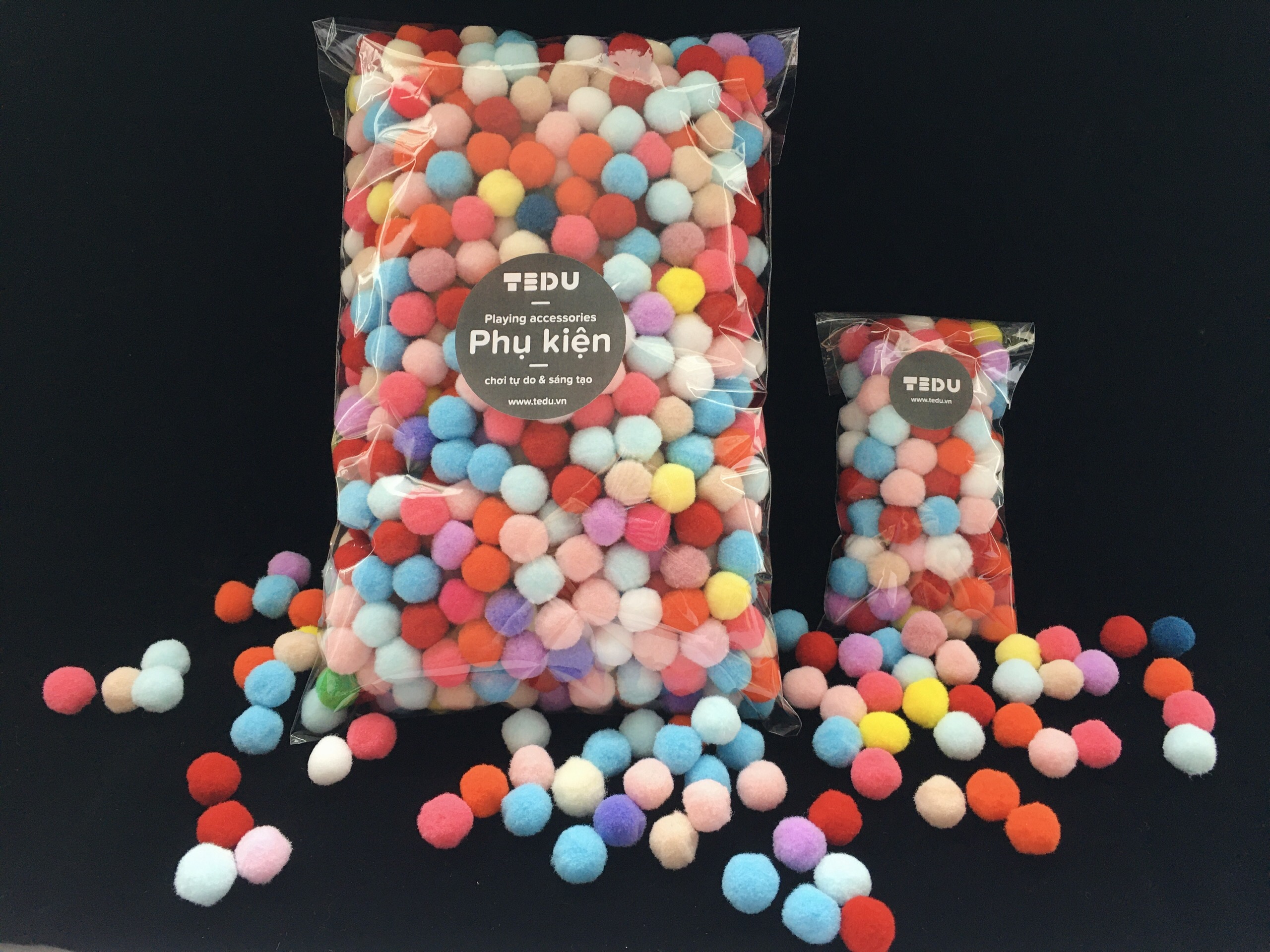 Pompom len phụ kiện chơi bột nặn đất nặn an toàn TEDU