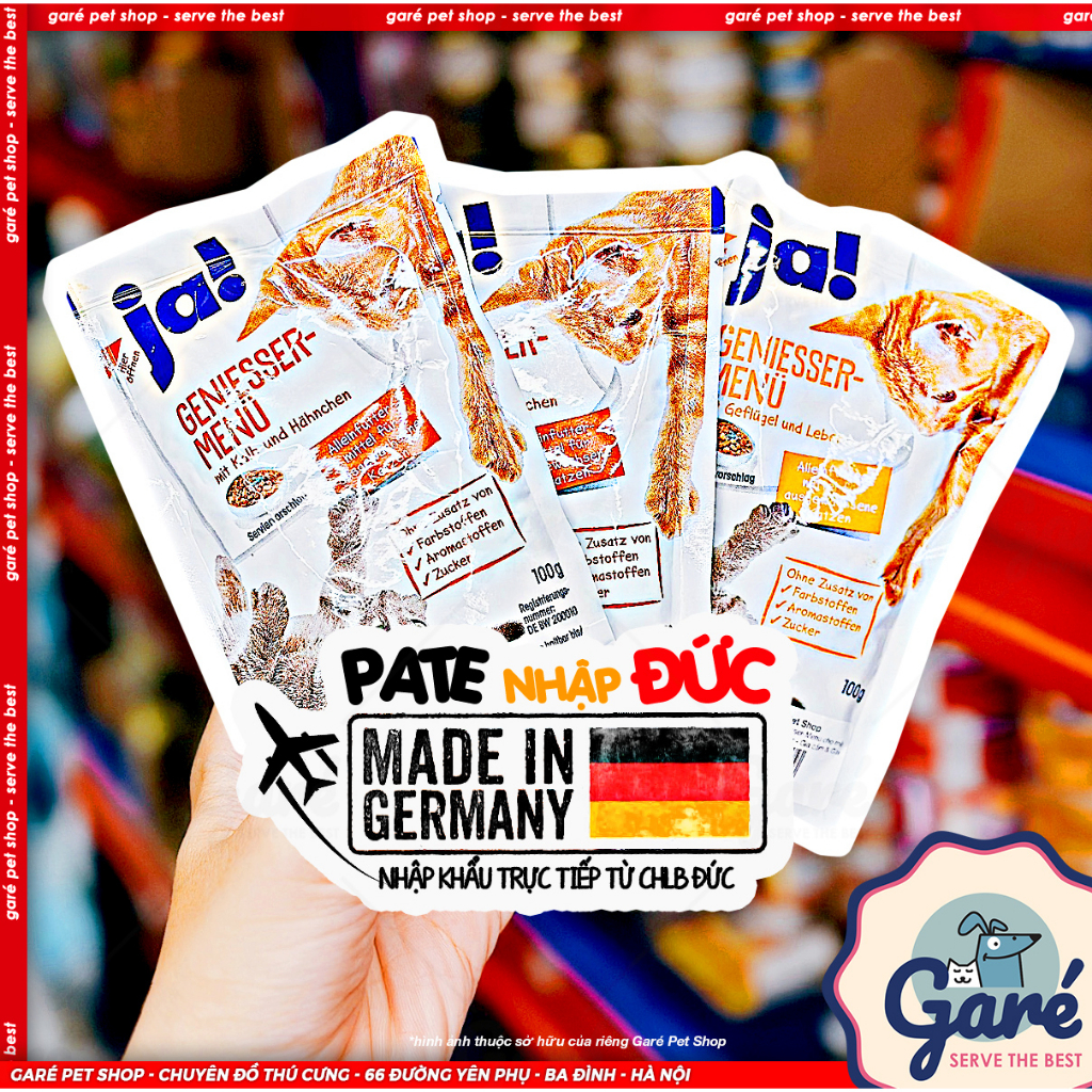 Pate Đức Ja cho Mèo vị Thịt Gà & Thịt Cừu tươi thơm ngon đặc biệt - Garé Pet Shop