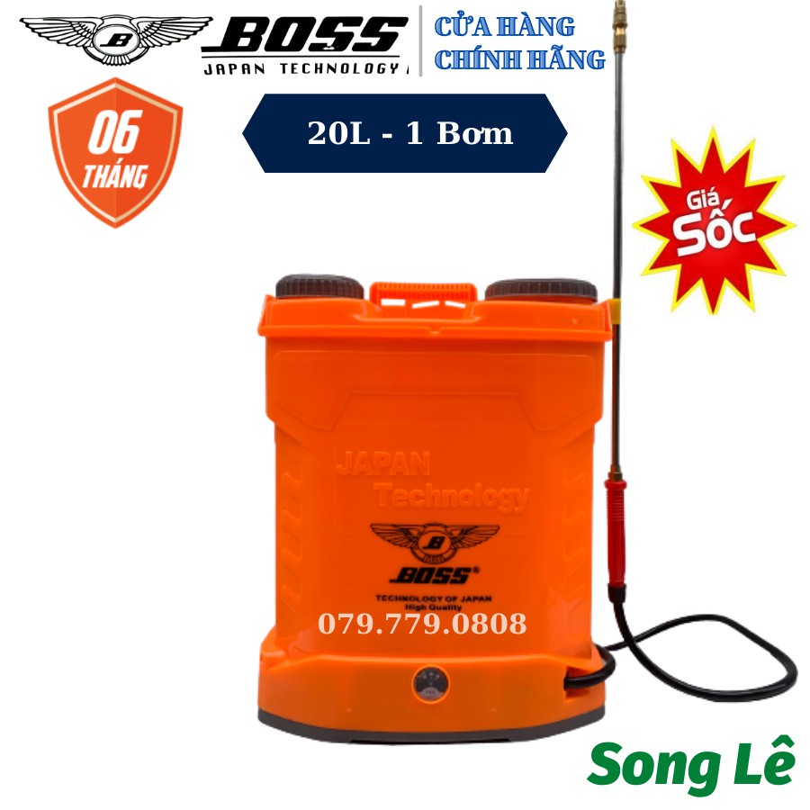 Bình xịt điện boss nhật 20l - 1 bơm - 12v/8ah