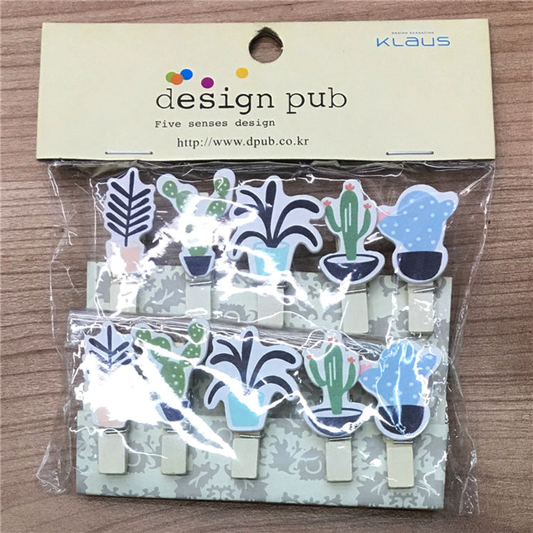 Set 10 kẹp gỗ hình cây xinh - gấu trúc phụ kiện