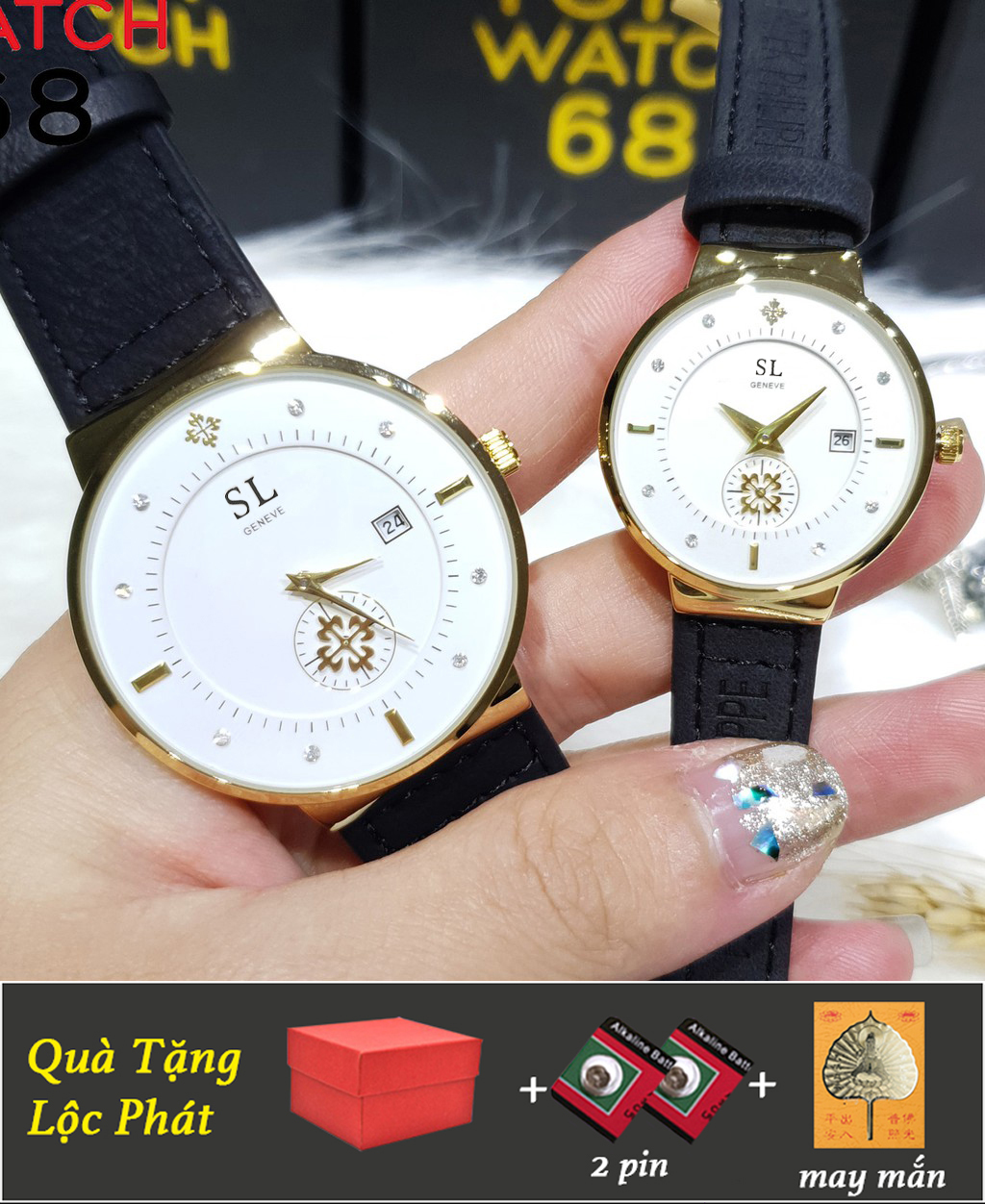ĐỒNG HỒ ĐÔI CẶP NAM NỮ SL THIẾT KẾ ITALY GIÁ 1 ĐÔI DÂY DA MÁY NHẬT SIÊU BỀN BẢO HÀNH 1 NĂM KÍNH CHỐNG TRẦY, CHỐNG NƯỚC TẶNG KÈM 2 PIN, LÁ BỒ ĐỀ TRỊ GIÁ 100K