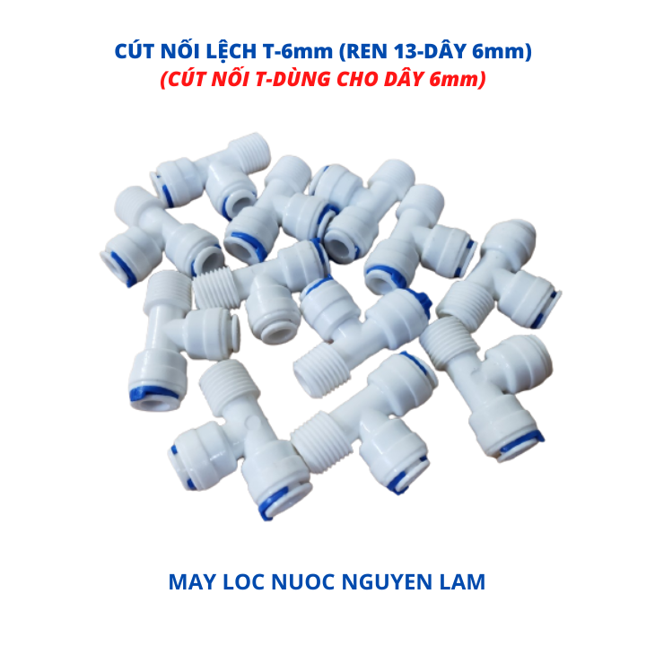 Cút nối t lệch ren 13 dây 6mm