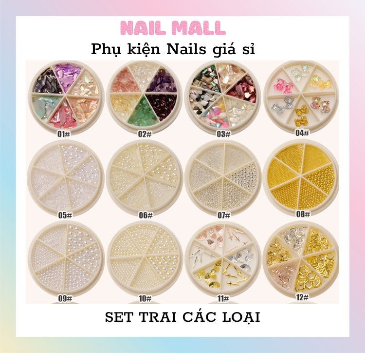 Set trang trí nail - bi nail - ngọc trai nail nhân tạo - đá kiểu nhật hzhz6875