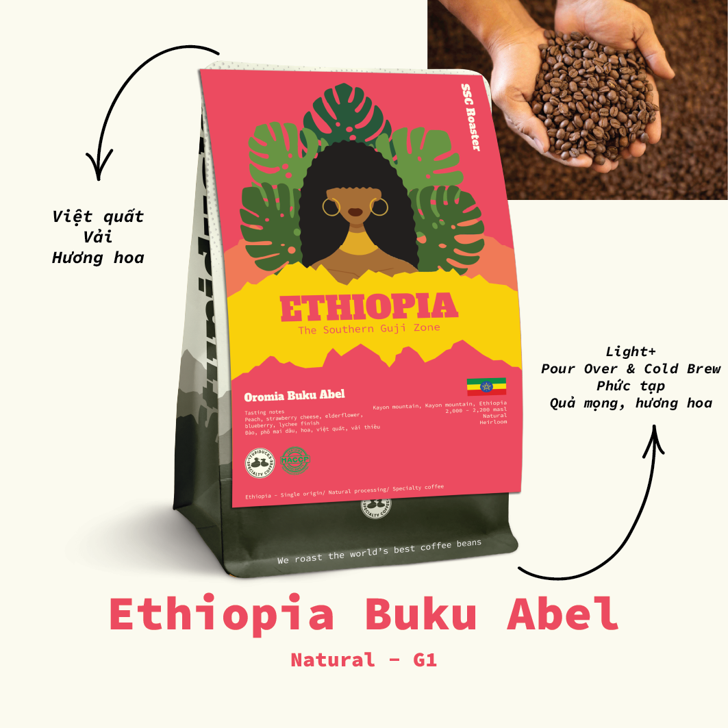 Cà phê Ethiopia Oromia Buku Abel G1 Natural - Pour Over, Cold Brew, Espresso - Stupiducks Specialty Coffee