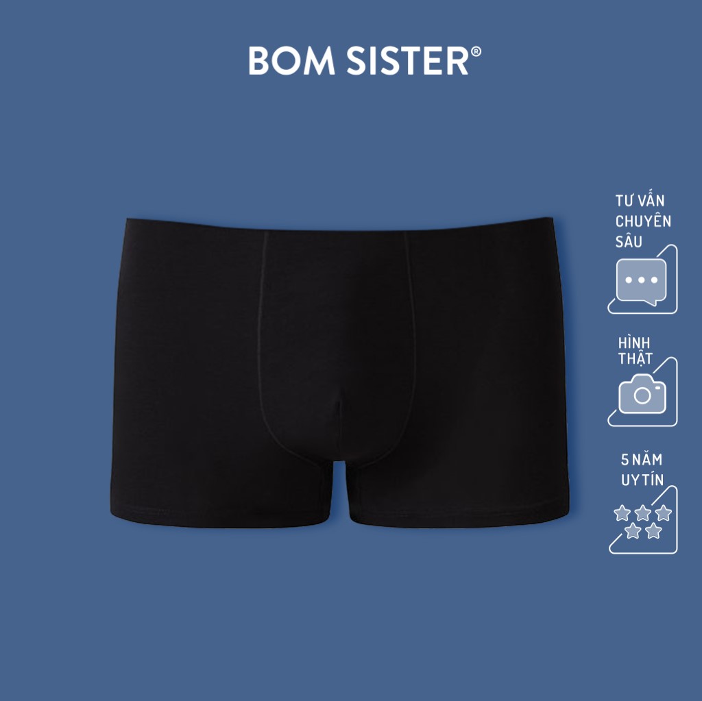 Quần đùi lót nam su đúc ép viền màu trơn bom sister qn5002