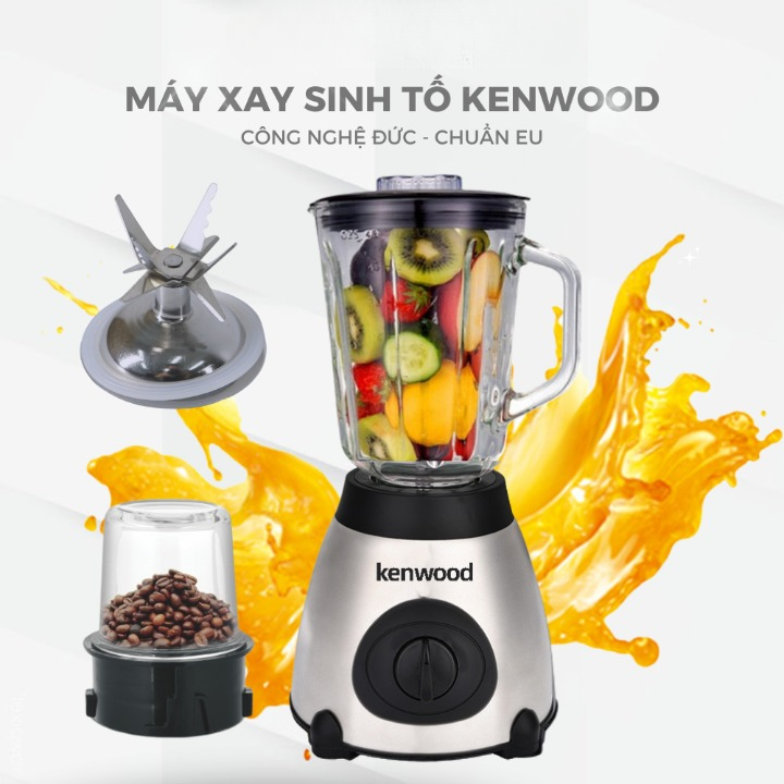 Máy Xay Sinh Tố Đa Năng KENWOOD Công Nghệ Đức Công Suất 850W, Cối Xay Thủy Tinh 2 Cối 6 Lưỡi Xay Kèm Cối Xay Hạt